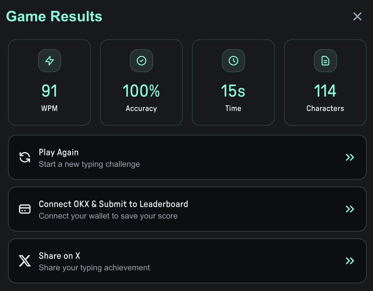 zaimiri's tweet photo. Been training myself to type faster using the game @irys_xyz built.

Up to 91 WPM.

Current goal is to hit 100 with 100% accuracy.

Probably another week before we get there. https://t.co/h94im1I3eR
