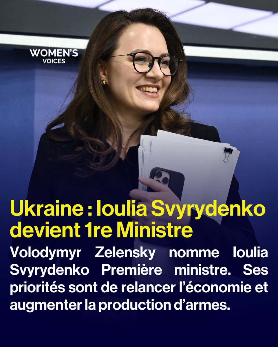 🇺🇦 L’Ukraine change de cap politique en pleine guerre : Volodymyr Zelensky nomme Ioulia Svyrydenko Première ministre et engage un remaniement d’ampleur pour relancer l’Ukraine.
#Ukraine