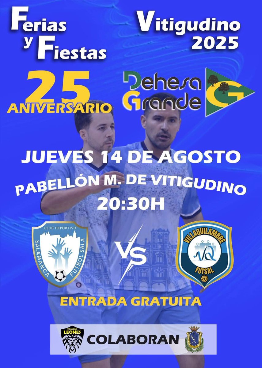 PRETEMPORADA |

Afrontamos la segunda semana de pretemporada con la vista puesta en el primer partido amistoso que tendrá lugar en Vitigudino gracias a <a href="/DehesaGrande/">Coop Dehesa Grande</a> , Ayuntamiento de Vitigudino y CD Los leones.

ENTRADA GRATUITA 

Seguimos construyendo…. 💙💙