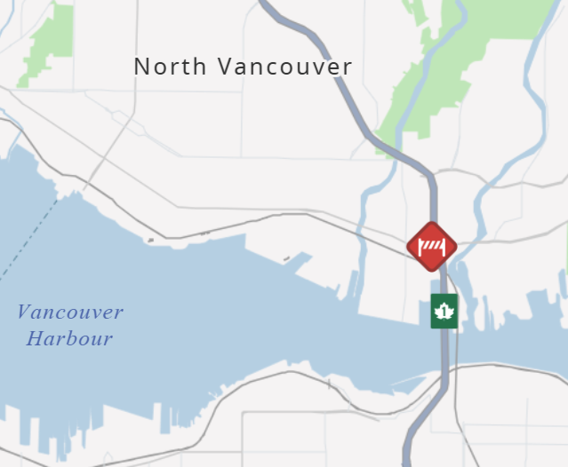 DriveBC's tweet photo. 👷‍♂️👷‍♀️#MainSt - paving crews are scheduled to work in both directions between #MountainHwy and #BCHwy1 from 7:00pm-5:00am until the 15th.
Keep an eye out for traffic control and detour signs.
#NorthVan 
ℹ️https://t.co/9PEYkFd4AA https://t.co/okZ1dmJY6U