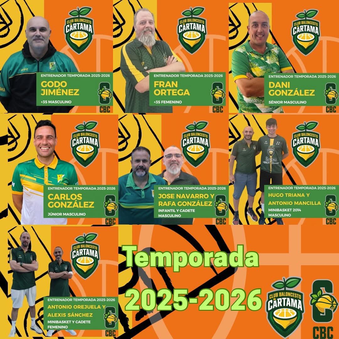 TEMPORADA 25/26 La nueva temporada se pone en marcha en 3….2….1…. Comienza la temporada!!! Nuestros entrenadores ya trabajan de cara a la nueva temporada y aquí os dejamos la representación de nuestros banquillos!!! #Compromiso #CrecemosContigo #CBC #BaloncestoCártama