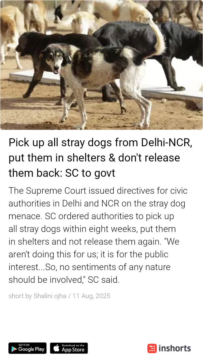 ramkgoel's tweet photo. At last...
Thanks #SupremeCourtofIndia 🙏 
This should be implemented in all cities 
#dogs #rabies 
https://t.co/eszAND5bzR https://t.co/NuYjlHLwjE