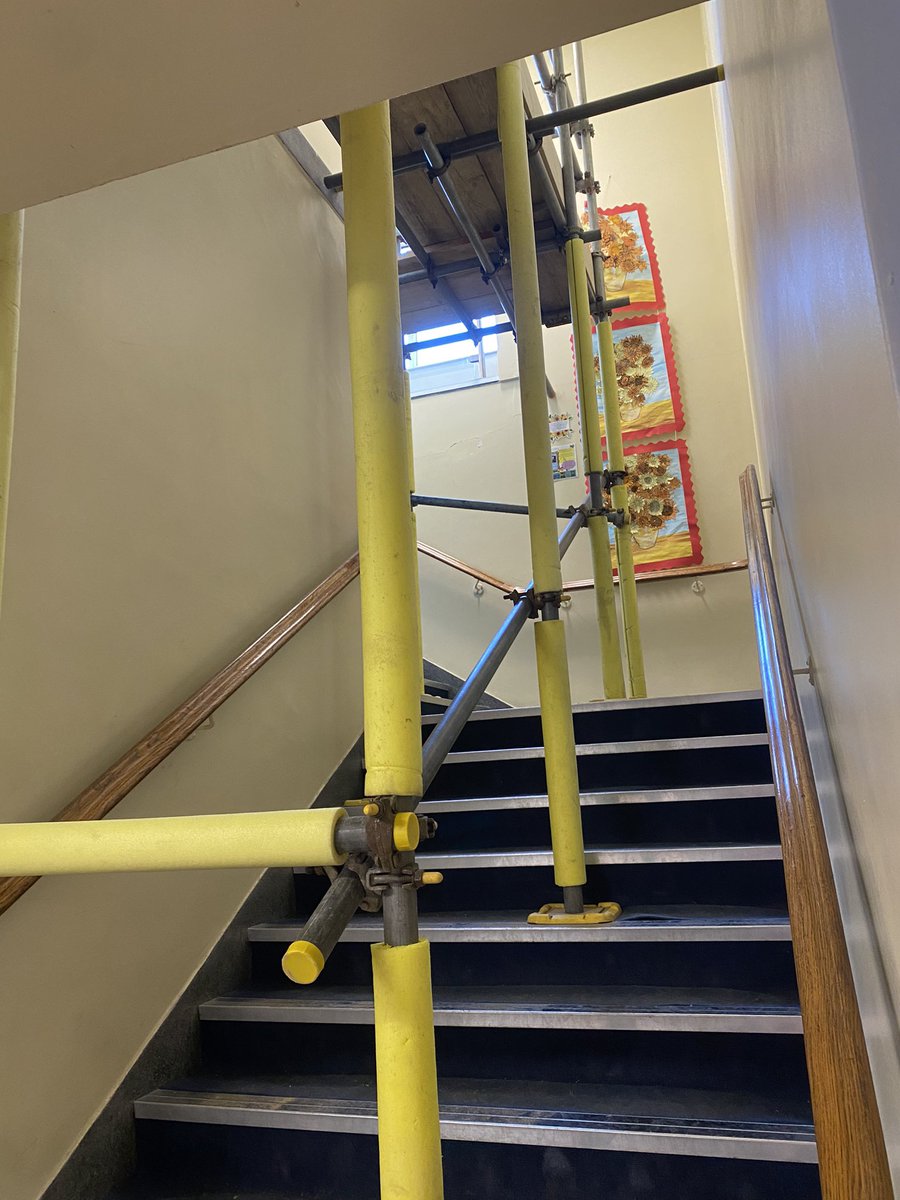 Platform erected internally at a school! <a href="/dmsscaff/">DMS Scaffolding</a> #dmsscaffolding