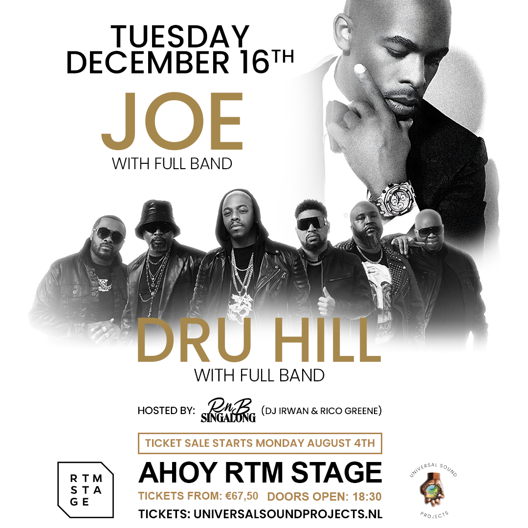🎙️ R&amp;B-legendes Joe en <a href="/DruHill4Real/">Dru Hill</a> (o.a. @officialsisqo van de iconische Thong Song) staan op 16 december in <a href="/rotterdamahoy/">Rotterdam Ahoy</a>. Bereid je voor op een avond vol tijdloze klassiekers, soul en nostalgie. Dit exclusieve concert wil je niet missen!

📆 16 december 2025
📍 RTM Stage,