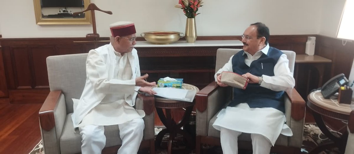 Raj Bhavan, Himachal Pradesh (@rajbhavanhp) on Twitter photo नई दिल्ली में केंद्रीय स्वास्थ्य मंत्री श्री जगत प्रकाश नड्डा <a href="/JPNadda/">Jagat Prakash Nadda</a> जी से शिष्टाचार भेंट की।
इस अवसर पर हिमाचल में आई प्राकृतिक आपदा एवं प्रदेश हित से जुड़े विभिन्न विषयों पर विस्तृत चर्चा हुई।
<a href="/ShivPShukla_Gov/">Shiv Pratap Shukla</a>
#HimachalPradesh #JPNadda नई दिल्ली में केंद्रीय स्वास्थ्य मंत्री श्री जगत प्रकाश नड्डा <a href="/JPNadda/">Jagat Prakash Nadda</a> जी से शिष्टाचार भेंट की।
इस अवसर पर हिमाचल में आई प्राकृतिक आपदा एवं प्रदेश हित से जुड़े विभिन्न विषयों पर विस्तृत चर्चा हुई।
<a href="/ShivPShukla_Gov/">Shiv Pratap Shukla</a>
#HimachalPradesh #JPNadda