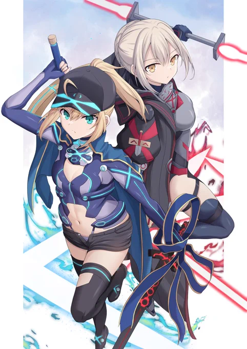 謎のダブルヒロインズ描きました。この二人が格好いいこともっと知ってほしい。