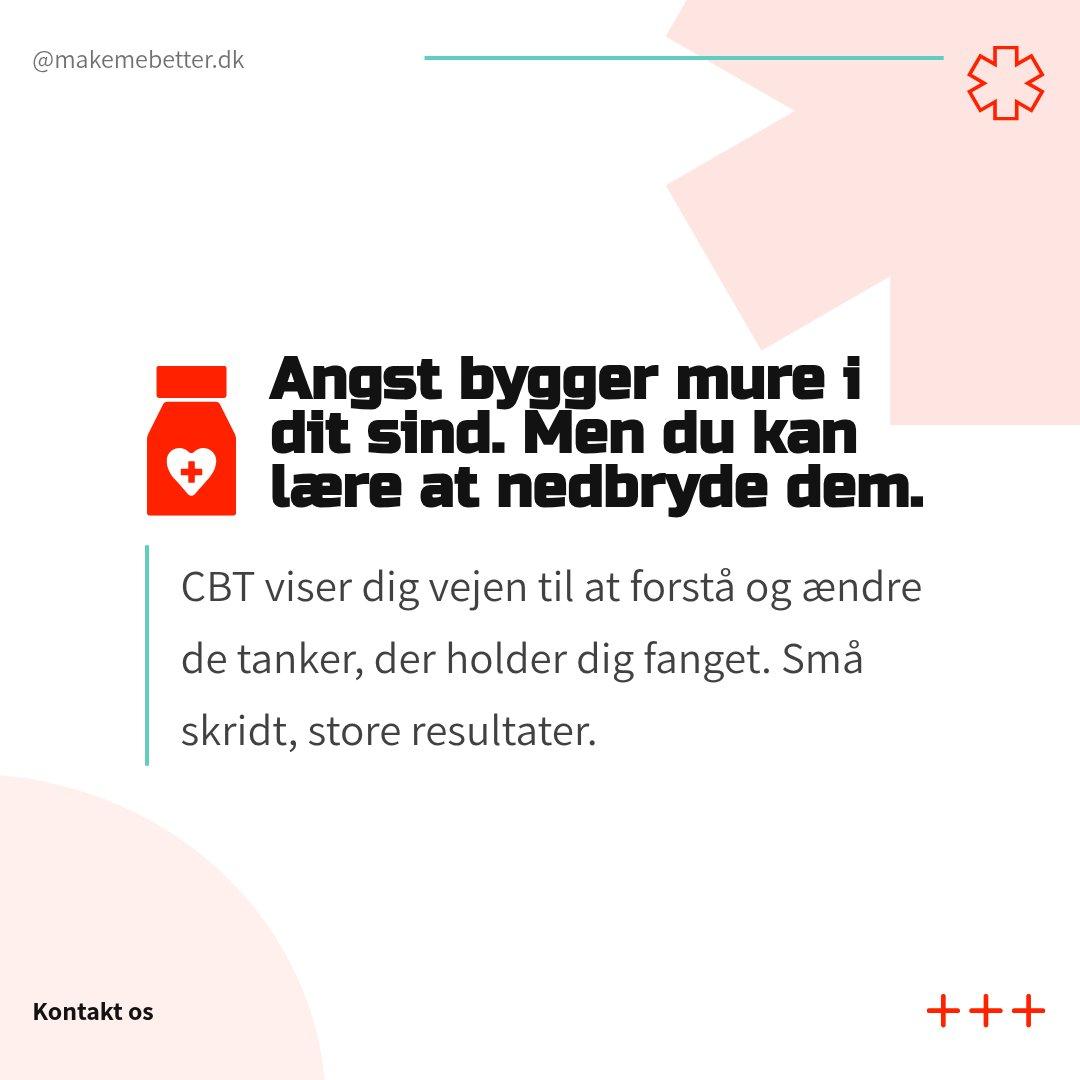 makemebetter_dk's tweet photo. Angst føles som en usynlig mur 🧱

Men CBT lærer dig at se tankemønstrene bag angsten. Når vi arbejder sammen, finder vi de automatiske tanker der skaber frygt - og bygger nye, sundere veje i hjernen. https://t.co/gnD2vom5nu