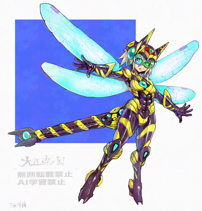 #私はこういう絵師です見た絵師全員参加 手袋の付いたファッションやドレス、ヒーロー。 そしてまだまだ発展途上ですがメカ、ロボットを描きます。 そう言うものを好んでいます。 どうぞよろしくお願いします