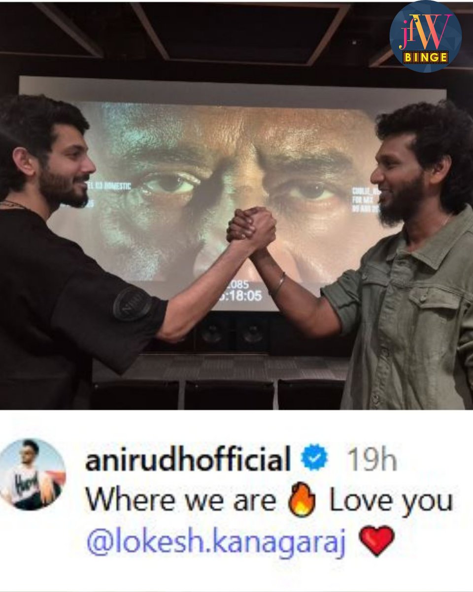Anirudh shares a picture with Lokesh Kanagaraj about their journey in Coolie
#anirudhravichander #lokeshkanagaraj #coolie #jfw