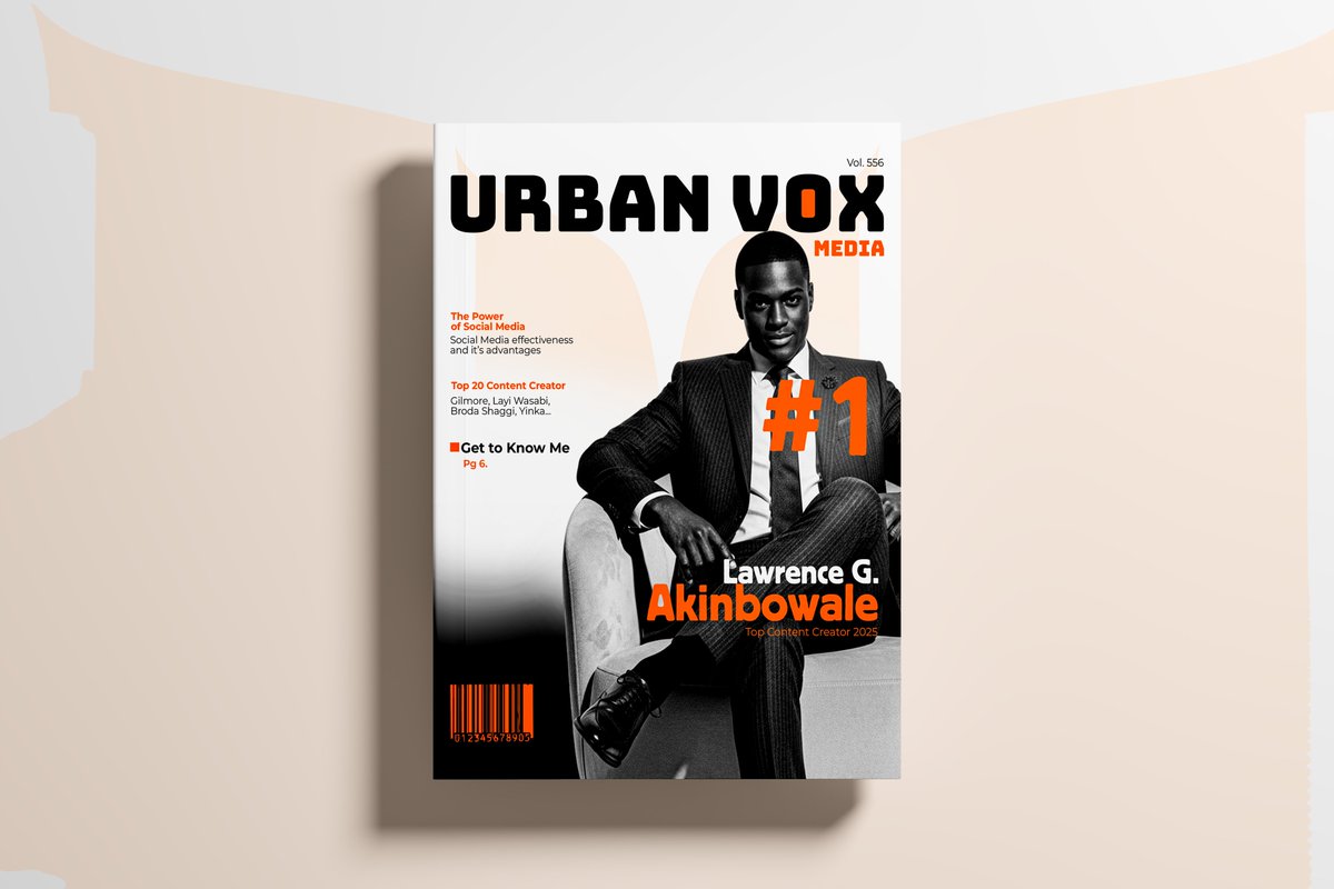 OlawhalesLil's tweet image. Just wrapped up this bold, clean magazine cover design for Urban Vox Media. Strong typography, high contrast, and a touch of orange to make it pop 🖤🧡

What do you think, would this stand out on the rack?

#GraphicDesign #MagazineDesign #DesignPortfolio #UrbanVox