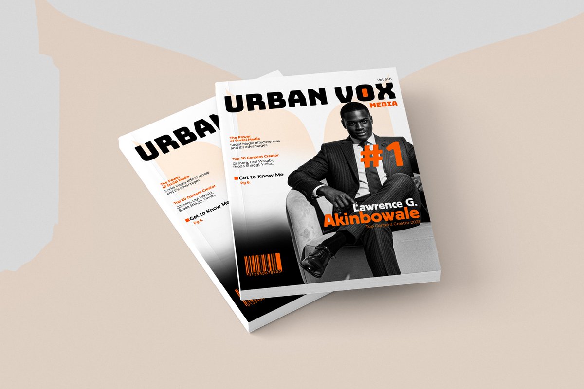 OlawhalesLil's tweet image. Just wrapped up this bold, clean magazine cover design for Urban Vox Media. Strong typography, high contrast, and a touch of orange to make it pop 🖤🧡

What do you think, would this stand out on the rack?

#GraphicDesign #MagazineDesign #DesignPortfolio #UrbanVox