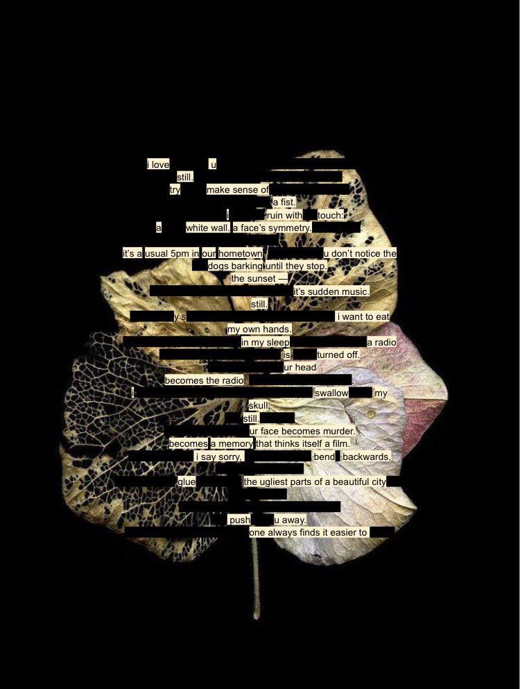 leechteeeth's tweet image. here’s my first blackout poem and a snippet of another poem, both from my chapbook coming out in September @QuerenciaPress !