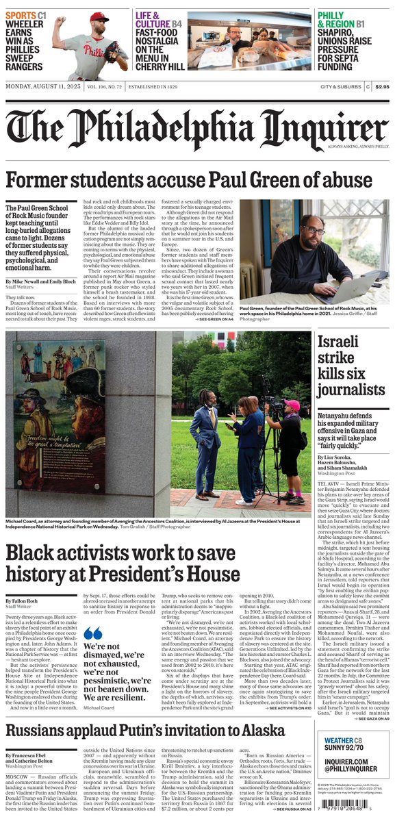 ๐ต๐๐๐๐ ๐ฟ๐๐๐๐ ๐๐๐๐๐ข ๐ฐ (@ukpapers) on Twitter photo ๐บ๐ธ Black activists Work To Save History At President's House
โซBlack activists helped shape the Presidentโs House Site 23 years ago. Now theyโre working to save it from Trump
โซ<a href="/fallonroth_/">Fallon Roth</a>
โซis.gd/LR2HEZ
#frontpagestoday #USA <a href="/PhillyInquirer/">The Philadelphia Inquirer</a> ๐บ๐ธ ๐บ๐ธ Black activists Work To Save History At President's House
โซBlack activists helped shape the Presidentโs House Site 23 years ago. Now theyโre working to save it from Trump
โซ<a href="/fallonroth_/">Fallon Roth</a>
โซis.gd/LR2HEZ
#frontpagestoday #USA <a href="/PhillyInquirer/">The Philadelphia Inquirer</a> ๐บ๐ธ
