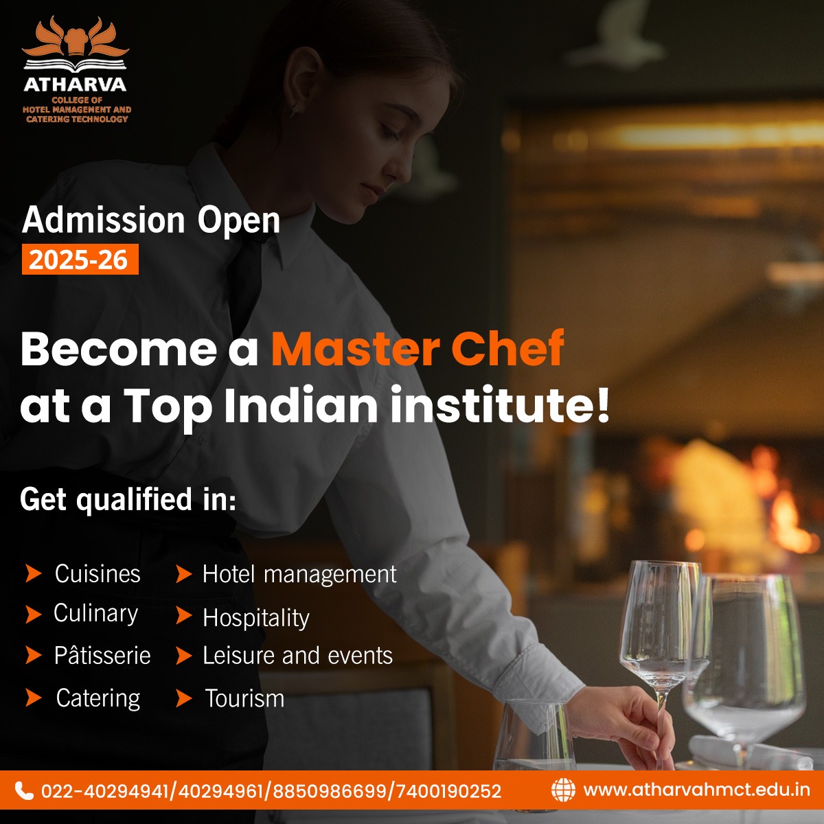 achmct's tweet photo. Admissions Open for 2025-26!
Atharva College of Hotel Management and Catering Technology invites passionate and driven individuals to take the first step toward a rewarding career in hospitality and culinary arts.

#HospitalityCareers #CulinaryDreams #AtharvaCHMCT https://t.co/OW3pVeDdJG