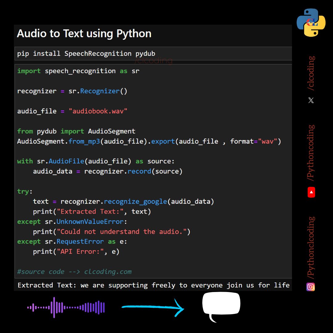 Audio to Text using Python