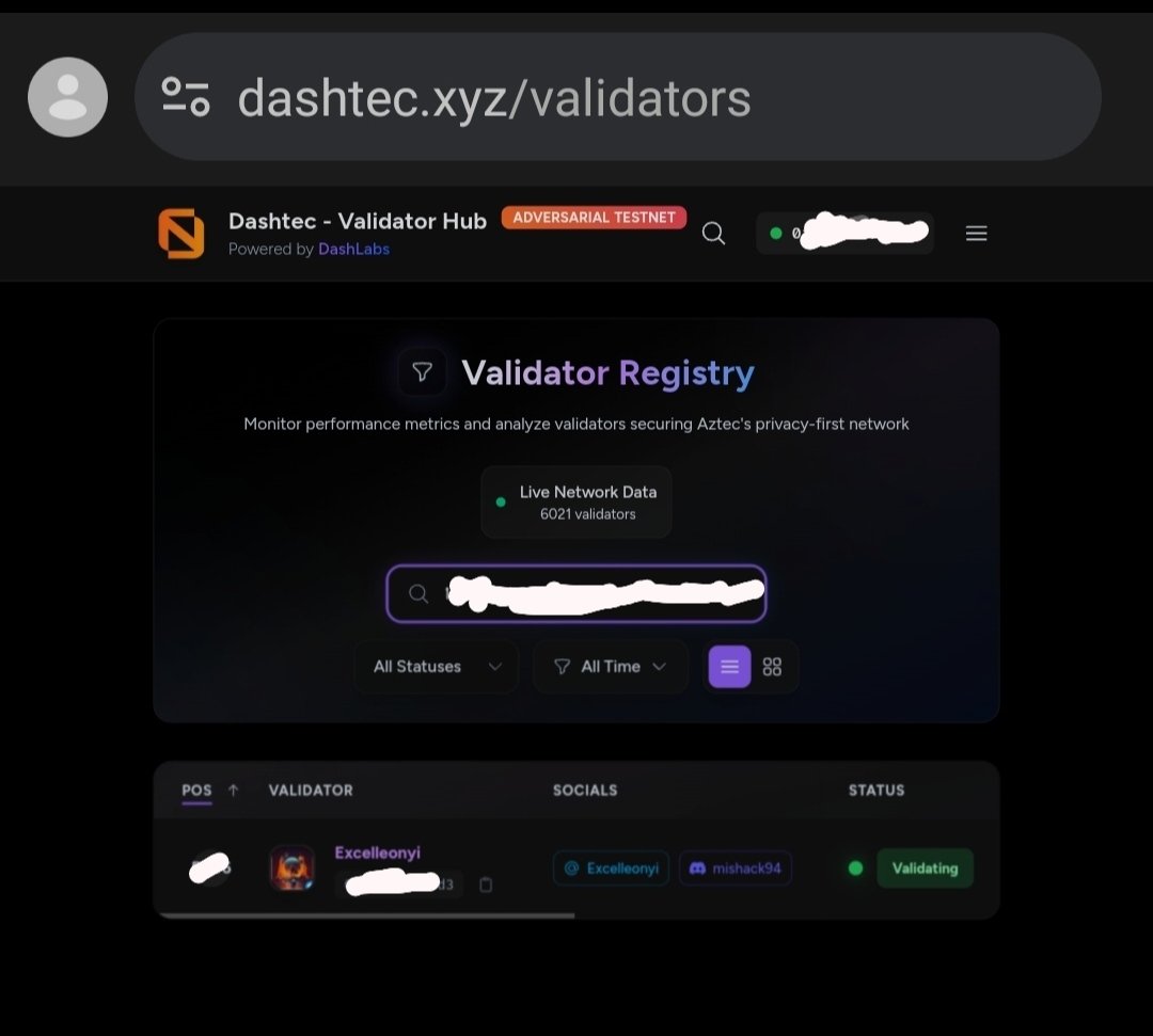 GM to all who believe in
<a href="/aztecnetwork/">Aztec</a> 

Waking up this morning to find out I have been added to the Aztec validator set and am the most happiest 
Been on queue since 31st of July 
Big thanks to <a href="/Amin_3X/">Amin</a>

Aztec is a privacy-first Ethereum Layer 2 that supports both public and