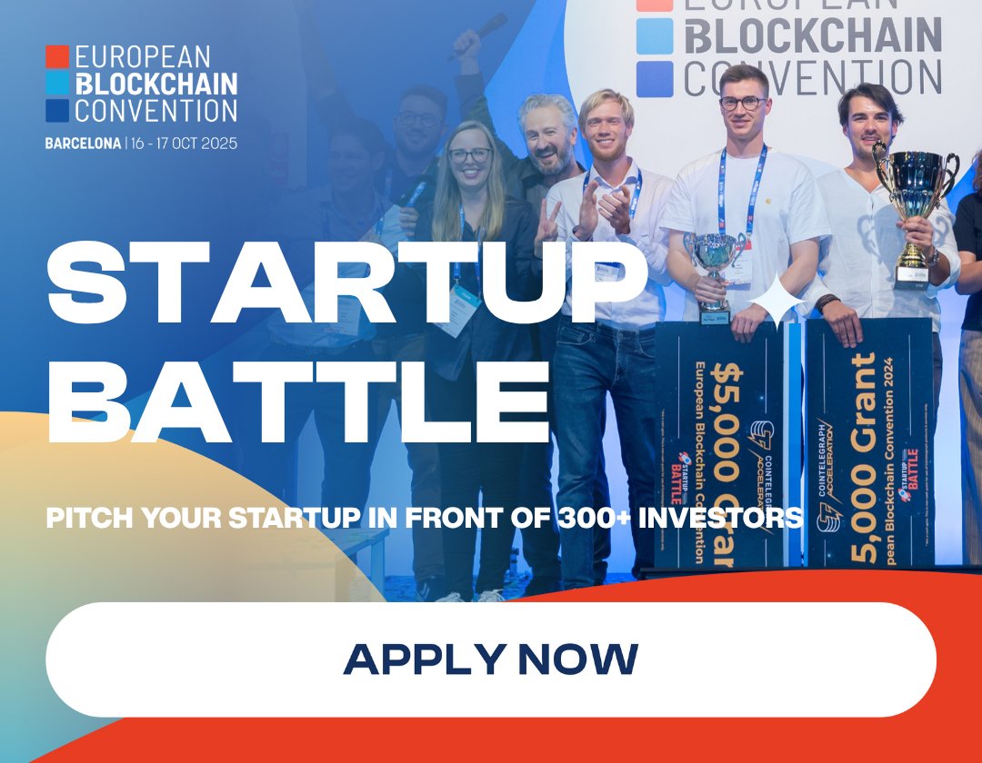 EBlockchainCon's tweet photo. Startup Battle = 2 days of pure founder fire 🔥

🗓️ Day 1: 50 startups pitch live
🏆 Day 2: Top 5 hit the Main Stage for €100K+

Want in? Apply now 👇
https://t.co/XWjxd0FxwE

#EBC2025 #EBC11 #StartUpBattle https://t.co/n3S6lAmCkt