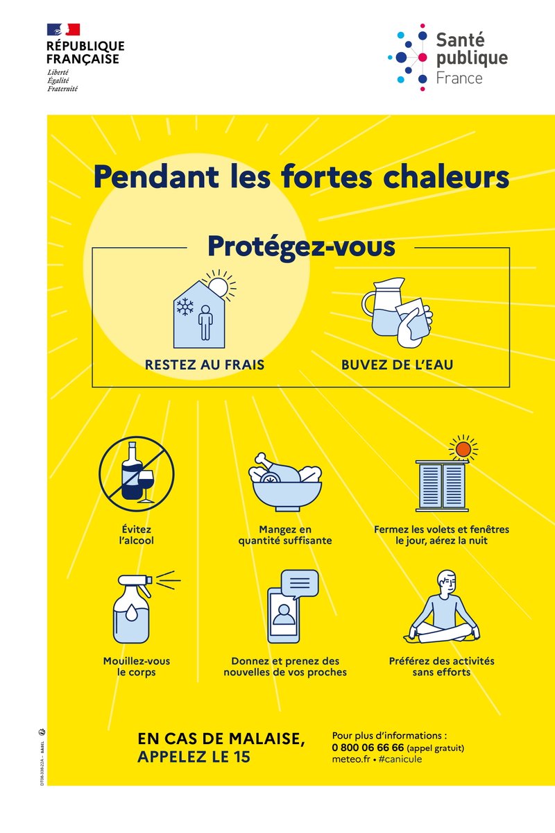 Bison Futé (@bisonfute_mt) on Twitter photo ⚠️🌡️🟥#Alerte #Canicule : 12 départements placés en #VigilanceRouge ce lundi 11/08 par <a href="/VigiMeteoFrance/">VigiMétéoFrance</a>
Soyez prudents sur les #routes➡️t.ly/LV-Qi
Retrouvez les bons gestes à adopter durant vos déplacements en cas de fortes chaleurs➡️t.ly/9R1K9🛣️🚗 ⚠️🌡️🟥#Alerte #Canicule : 12 départements placés en #VigilanceRouge ce lundi 11/08 par <a href="/VigiMeteoFrance/">VigiMétéoFrance</a>
Soyez prudents sur les #routes➡️t.ly/LV-Qi
Retrouvez les bons gestes à adopter durant vos déplacements en cas de fortes chaleurs➡️t.ly/9R1K9🛣️🚗