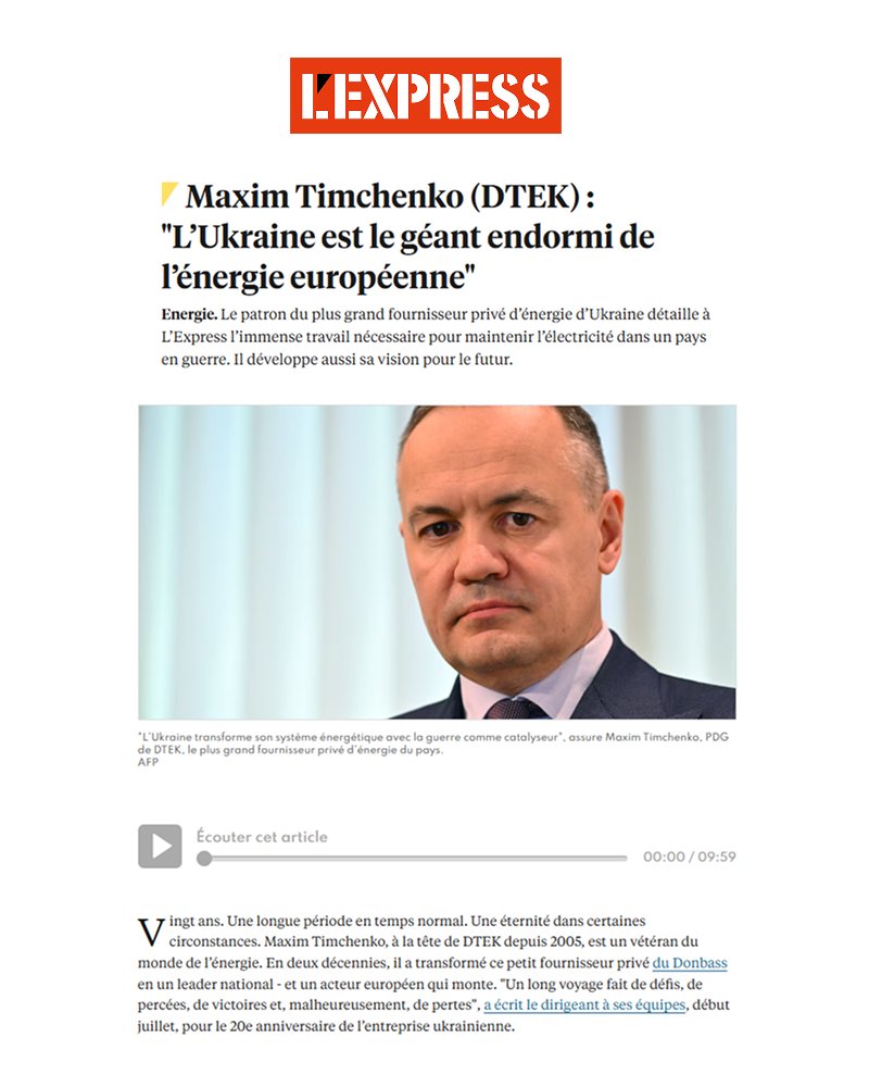My latest thoughts for L’Express on the past, present and (crucially) the future for Ukraine’s energy system.

🚨 No other energy system in the world has faced the scale of attacks Ukraine has endured for 3-1/2 years.

💡 Ukraine's energy system can get through the winter ahead,