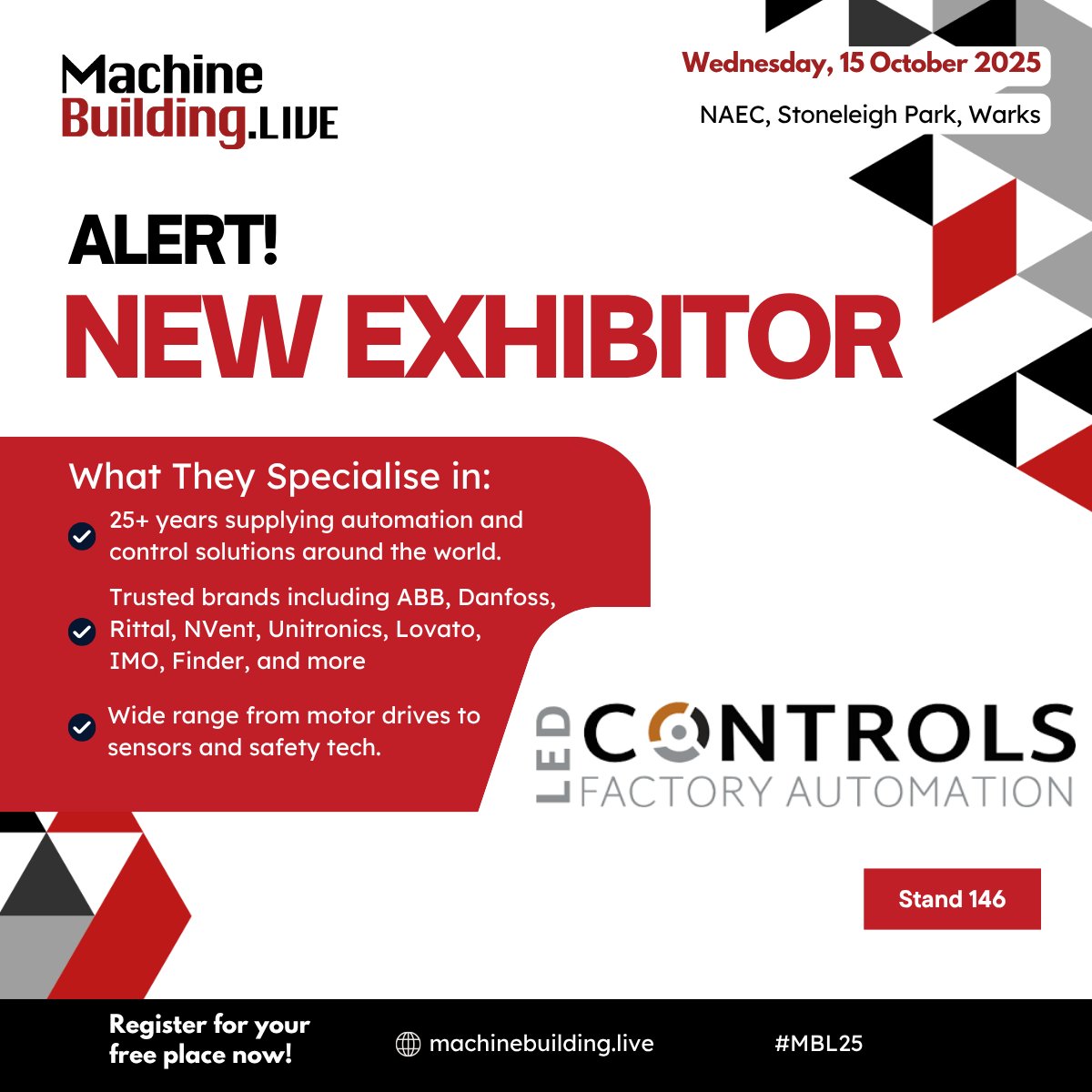 MachineBuilding.net (@machbuild) on Twitter photo We are delighted to welcome <a href="/LEDControls/">LED Controls</a> to MachineBuildingLive, taking place at the NAEC, Stoneleigh Park on 15 October 2025. Find out more here: bit.ly/3GHdsY7 Free to attend: bit.ly/4kQ9WbU
#MBL25 #engineering #ukmanufacturing We are delighted to welcome <a href="/LEDControls/">LED Controls</a> to MachineBuildingLive, taking place at the NAEC, Stoneleigh Park on 15 October 2025. Find out more here: bit.ly/3GHdsY7 Free to attend: bit.ly/4kQ9WbU
#MBL25 #engineering #ukmanufacturing