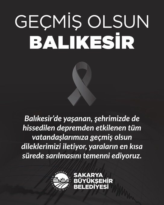 Sakarya’dan Balıkesir’e Geçmiş Olsun Mesajı