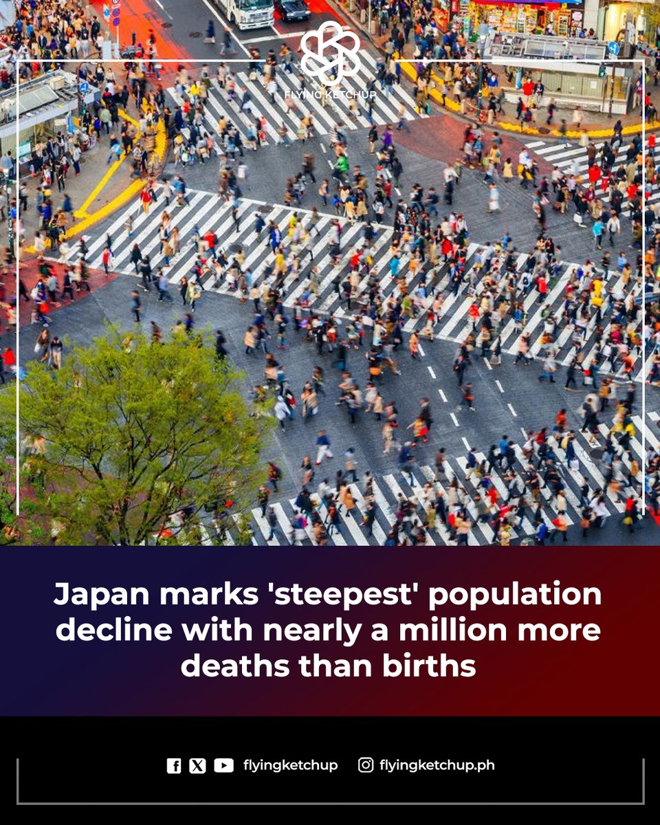 LOOK: Japan is facing a serious population challenge, as it experienced nearly one million more deaths than births in 2024.

FULL STORY: tinyurl.com/2yh56d3q

#FlyingKetchup
