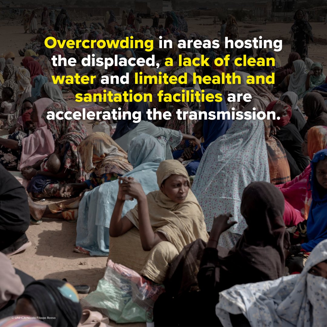 Refugees's tweet photo. 🚨 A deadly cholera outbreak is spreading through refugee settlements in eastern Chad.

UNHCR is racing to contain the outbreak, but funds are not enough.

Urgent support is needed to save lives.
