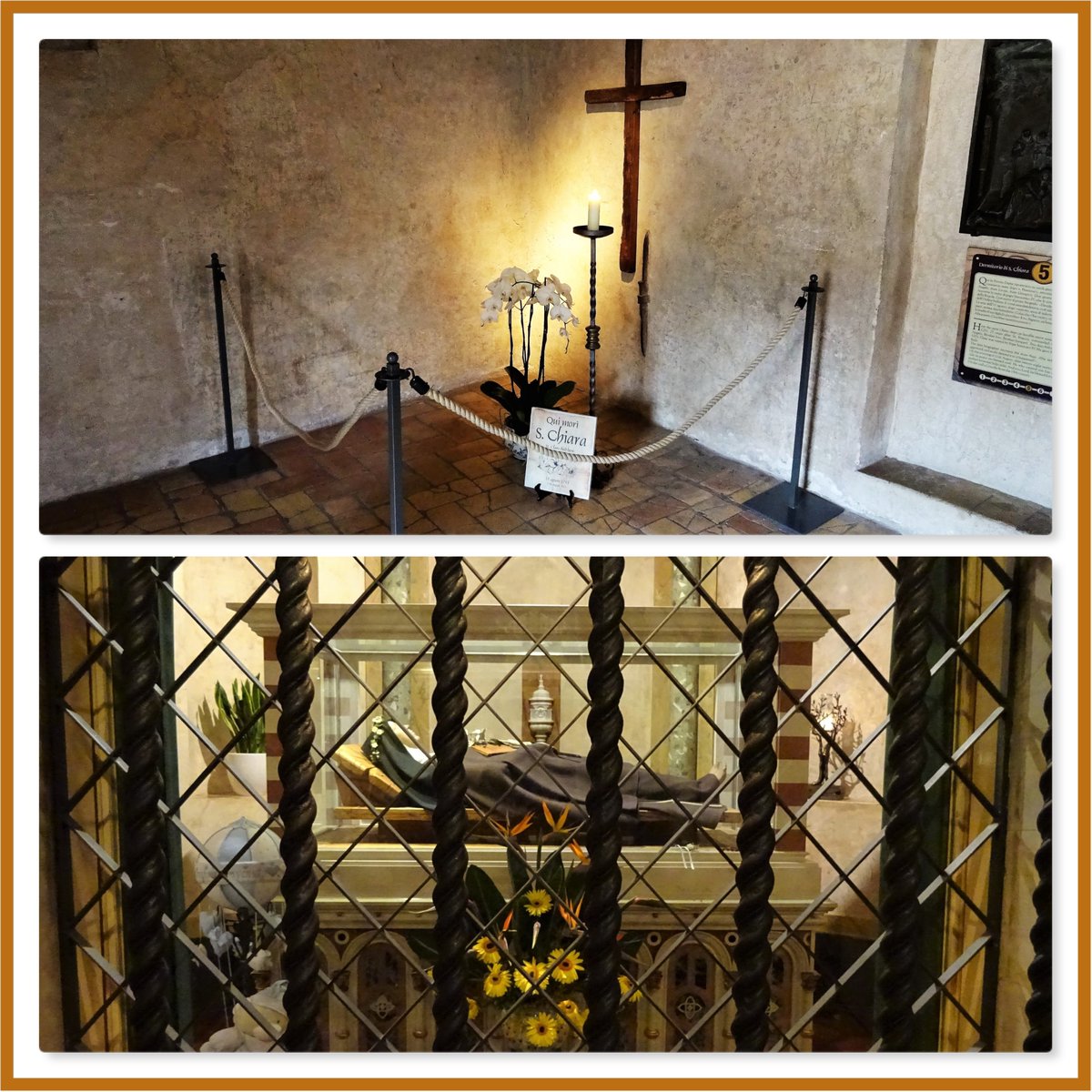 The feast of St. Clare of Assisi (1193-1253). She received the habit from St. Francis &amp; later founded the Order of Poor Clares at San Damiano in Assisi. St. Clare died at San Damiano in 1253 (TP). The tomb of St. Clare rests in Basilica di Sant Chiara in Assisi. Pics I took there