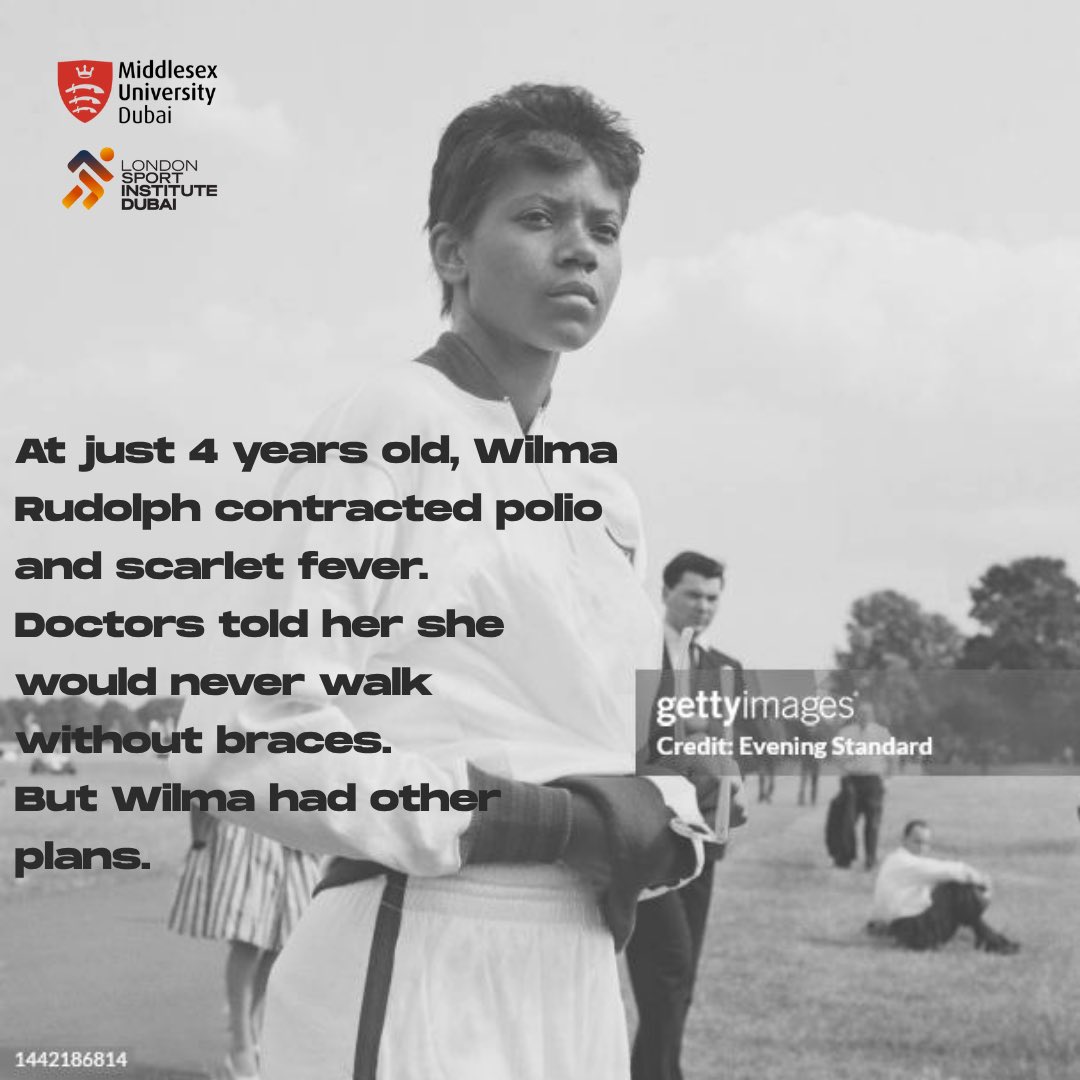 LSIDubai's tweet image. From polio to podium. 

Wilma Rudolph’s story proves that no setback is too great when your determination is stronger than your circumstances. 

This #mondaymotivation let her journey remind you - resilience can rewrite destiny! 

#lsidubai #precisioninperformance #futureofsport