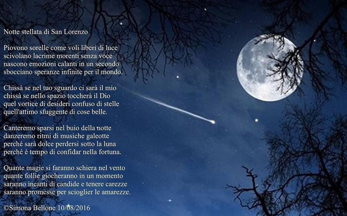 Notte stellata di San Lorenzo #poesia #SimonaBellone #SanLorenzo #StelleCadenti 

©Simona Bellone 10/08/2016