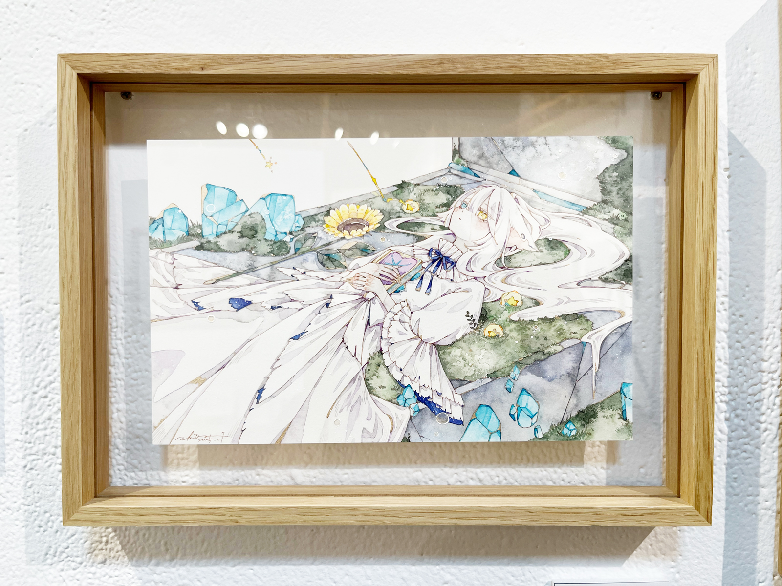 秋と奏でる　透明水彩画　ゴールドの額入り 秋と奏でる 透明水彩画 ゴールドの額入り