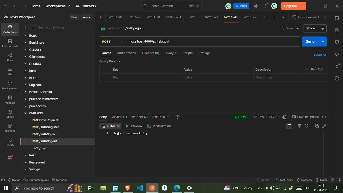savita_gurjar30's tweet image. Topic: Backend
@rohit_negi9
Lecture 24:Redis In-depth
 GitHub Repo: github.com/savigurjar/Bac…
#NodeJSBackend #RedisDeepDive #JWTAuth #LogoutFunctionality #TokenBlacklisting #SecureBackend #ExpressJSAPI #MongoDBBackend #BackendDevelopment #APIAuth #CoderArmy #RohitNegiBhaiya