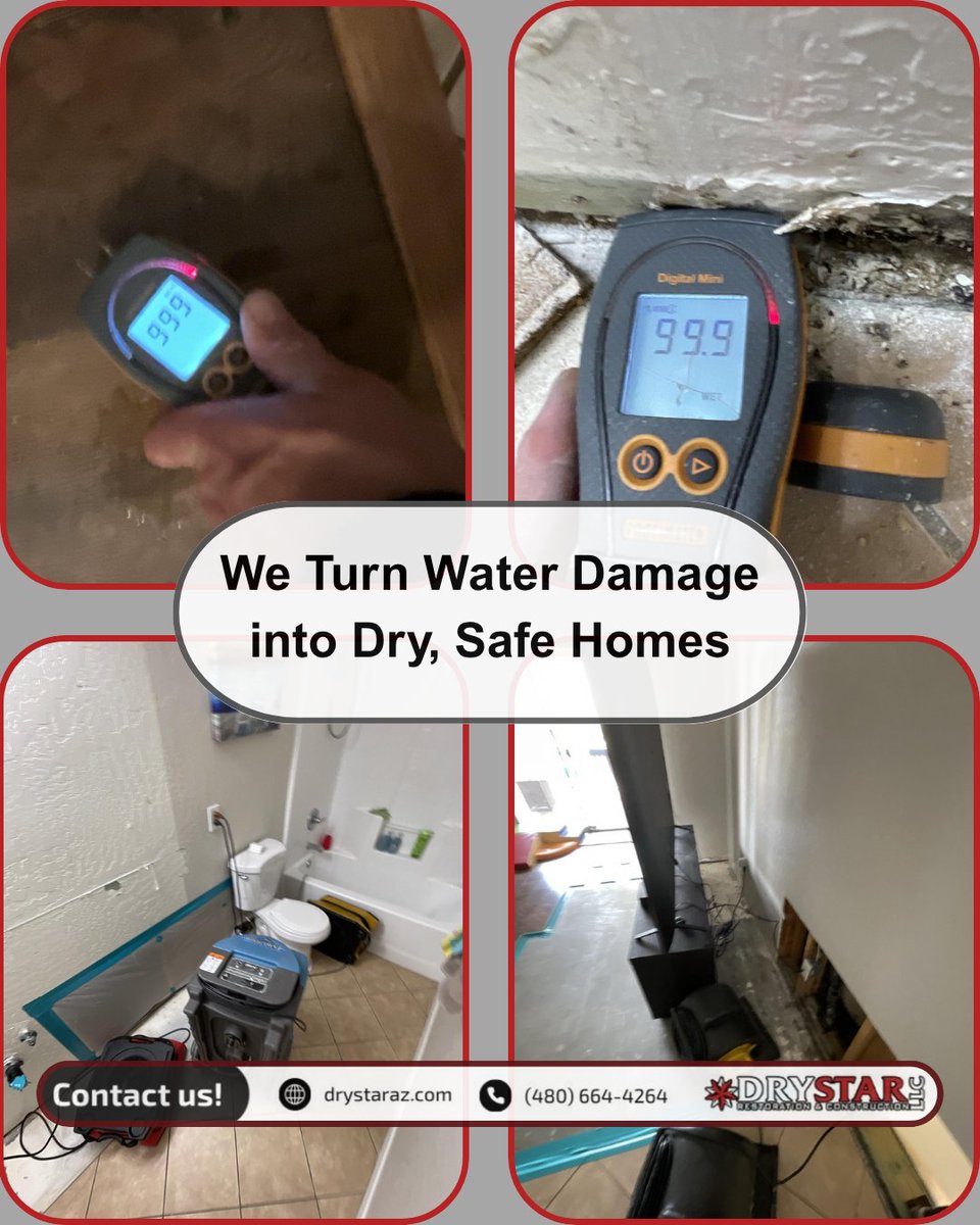 Water damage can cause big problems fast.

We find the source, stop the damage &amp; restore your home to safe &amp; dry. 

call us 24/7 for immediate assistance. 

#DryStarRestoration #WaterDamageRepair #FromDamageToDry