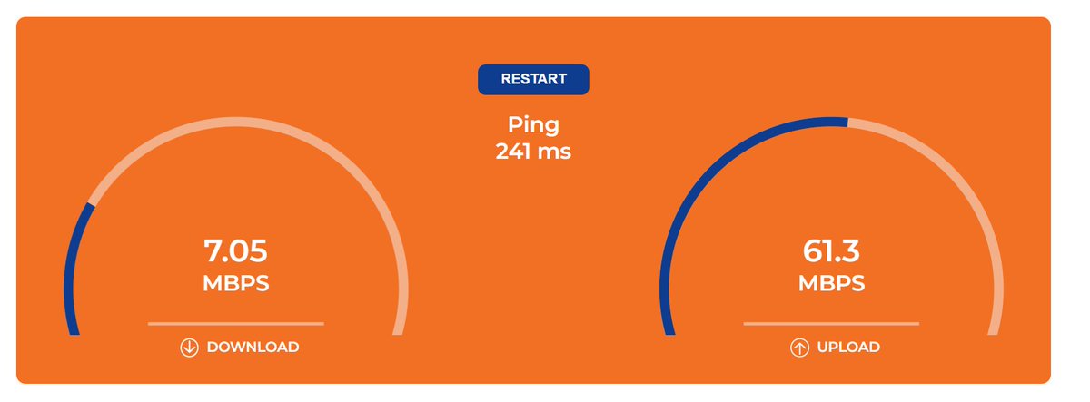 R__Seth's tweet photo. When you're paying for 300 Mbps but your internet is like, 'Nah, I'll just chill at 7 Mbps'😴💻🛜
@excitel_rocks @ComExcitel
Ticket number #73058395
#InternetProblems #SlowInternet #ISPfail #Buffering #speed https://t.co/x6TUfaT9Mp