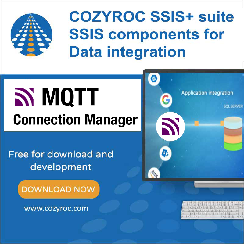 #MQTT Data integration components by COZYROC ➡️ cozyroc.com/ssis/mqtt-conn…
✅ MQTT Connection Manager for establishing connections with MQTT brokers
✅ Free for download and development within Visual Studio
#Dataintegration #MQTT #ETL #SSIS #SQLServer #MQTTbroker #COZYROC