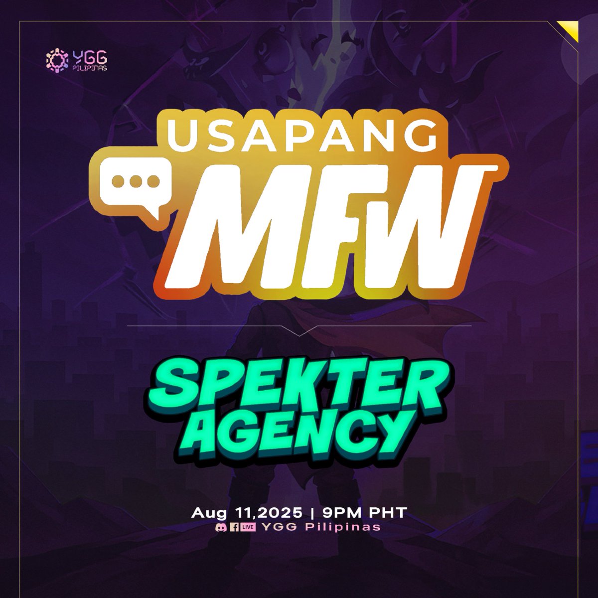 YGGPilipinas (@yggpilipinas) on Twitter photo Agents, your next mission awaits. 🕵️♂️
Attend the Usapang MFW tonight as <a href="/SpekterAgency/">Spekter Agency</a>’s coming in with classified updates and insider intel straight from the field. 👀
Stay sharp. Don’t miss the drop or risk getting left behind. 💥
📅 August 11, 2025
🕐 9PM PHT
📍 Facebook, X, Agents, your next mission awaits. 🕵️♂️
Attend the Usapang MFW tonight as <a href="/SpekterAgency/">Spekter Agency</a>’s coming in with classified updates and insider intel straight from the field. 👀
Stay sharp. Don’t miss the drop or risk getting left behind. 💥
📅 August 11, 2025
🕐 9PM PHT
📍 Facebook, X,