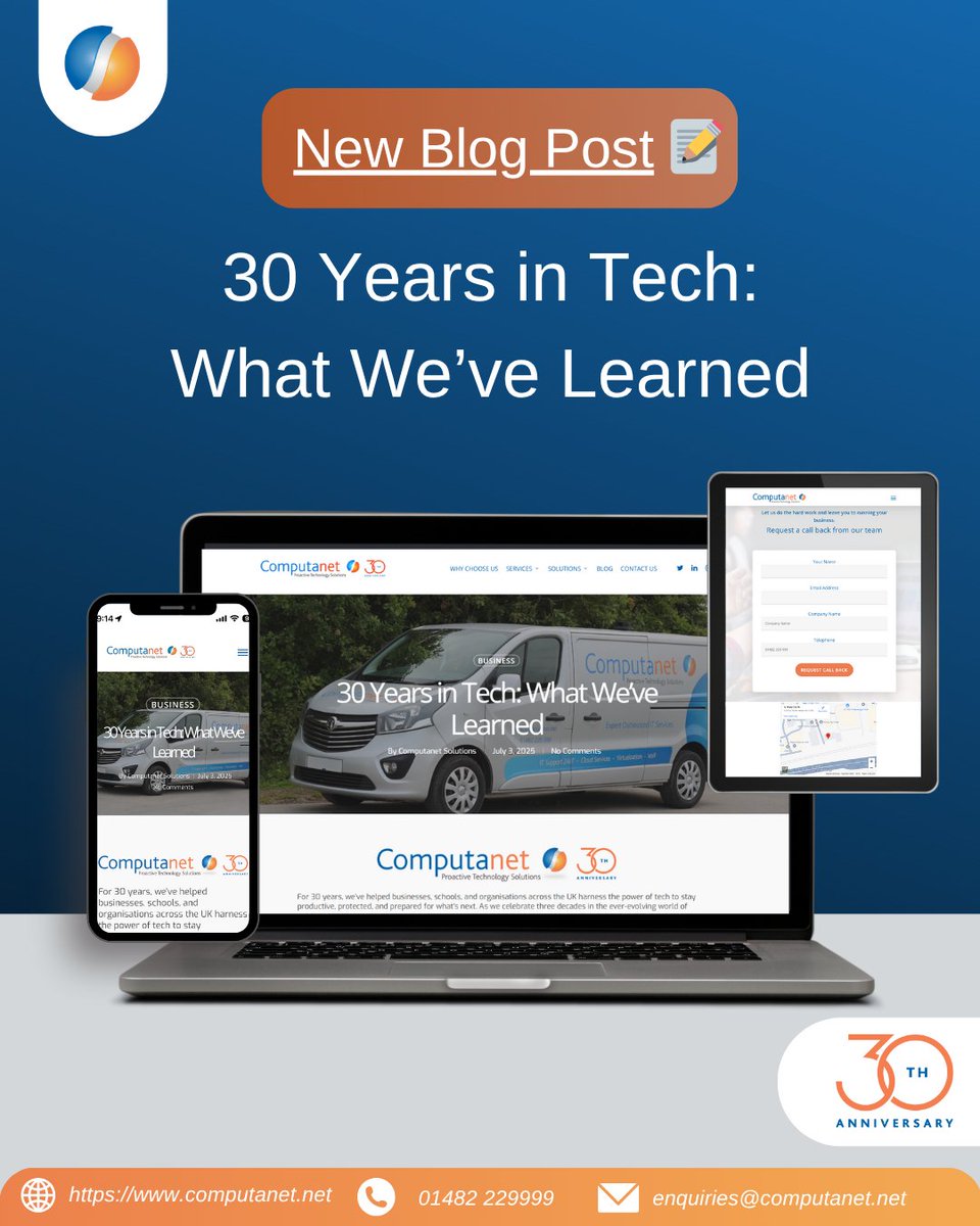 ComputanetMSP's tweet image. 🎉 30 years. Countless lessons.
From dial-up to the cloud, we’ve seen it all — and we’re sharing what we’ve learned.
Read our new blog ⬇️
🔗computanet.net/blog/
#30YearsInTech #Computanet #TechInsights