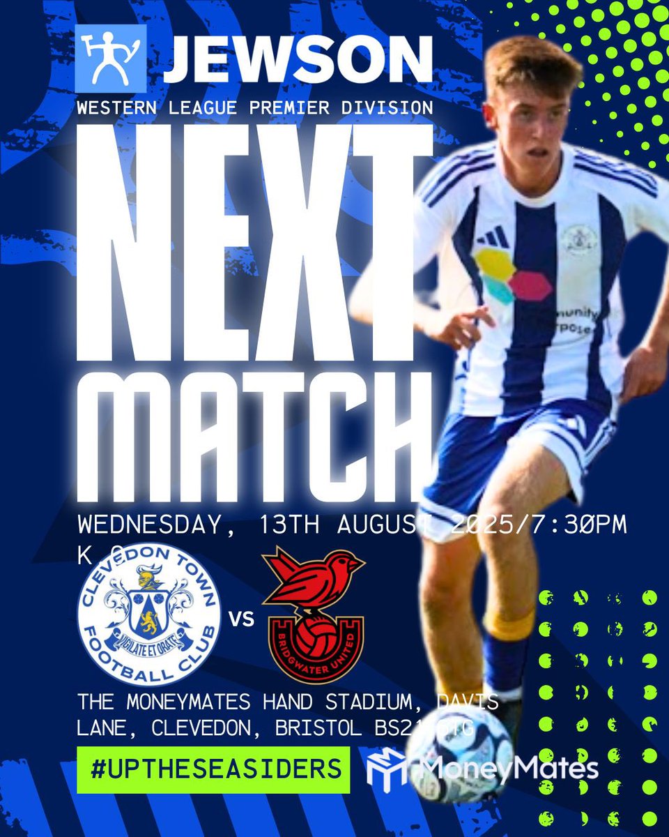 Clevedon Town Football Club (@clevedontownfc) on Twitter photo π₯ BIG GAME UNDER THE LIGHTS π₯
This Wednesday, we welcome <a href="/BridgwaterUtd/">Bridgwater United FC</a> to the Moneymates Hand Stadium in what promises to be a HUGE night of football
π
Wednesday 13th August
π’ Kick-off: 7:30pm
π Moneymates Hand Stadium
π Gate Prices:
Adults β Β£6
Concessions β Β£4 π₯ BIG GAME UNDER THE LIGHTS π₯
This Wednesday, we welcome <a href="/BridgwaterUtd/">Bridgwater United FC</a> to the Moneymates Hand Stadium in what promises to be a HUGE night of football
π
Wednesday 13th August
π’ Kick-off: 7:30pm
π Moneymates Hand Stadium
π Gate Prices:
Adults β Β£6
Concessions β Β£4