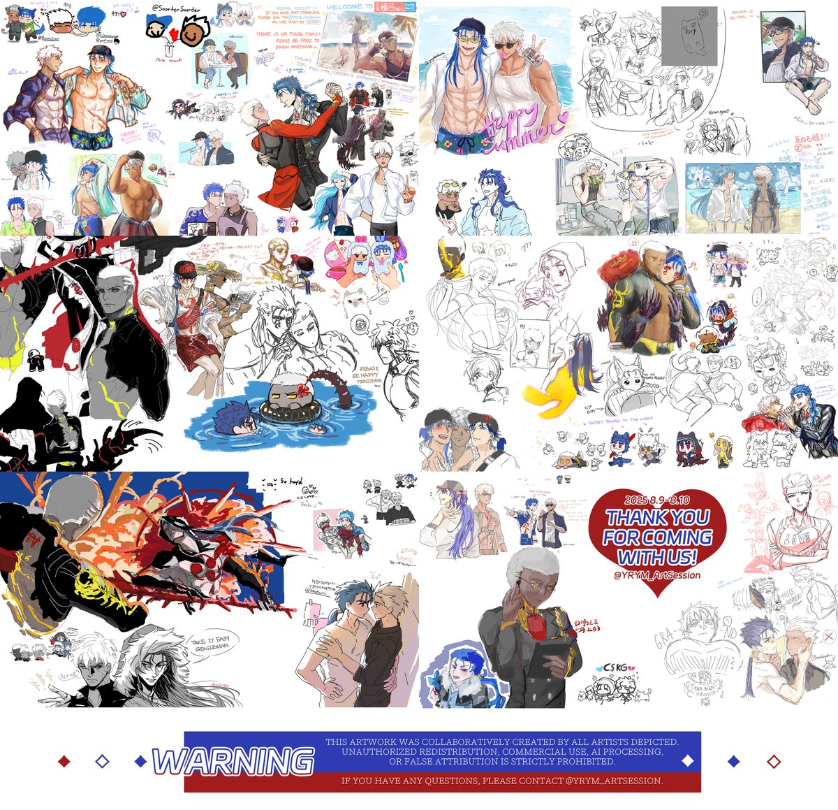 YRYM_ArtSession's tweet photo. 💙❤️The room is finally closed~Huge thanks to EVERYONE for joining in us this weekend!🤩
We’ll share each canvas separately later📸

Thanks again for your amazing works!
See you next time! (*´ω`)人(´ω`*)

お疲れ様でした！ 🥳

#広義槍弓 #クーエミ #广义枪弓 #CuEm #창궁 https://t.co/2UwnjuEkOY