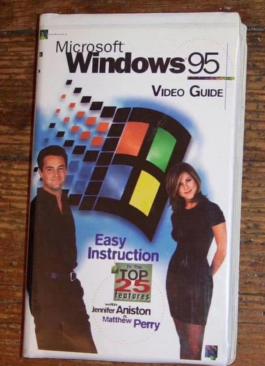 PC HISTORIA (@pc__historia) on Twitter photo Vídeo guía #Windows95 con el tristemente fallecido Matthew Perry y <a href="/officialaniston/">Jen Aniston</a>
youtu.be/vLlWrt-zmTo?si… Vídeo guía #Windows95 con el tristemente fallecido Matthew Perry y <a href="/officialaniston/">Jen Aniston</a>
youtu.be/vLlWrt-zmTo?si…