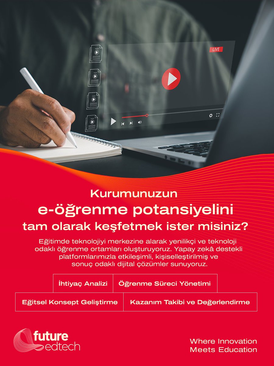 future_edtech's tweet photo. Kurumunuzun E-Öğrenme Potansiyelini Keşfedin!

Yapay zekâ destekli platformlarımız ile etkileşimli, kişiselleştirilmiş ve sonuç odaklı dijital çözümler sunuyoruz.

#FutureEdtech #EdTech #EOgrenme #EgitimTeknolojileri #KurumsalEgitim #DijitalEgitim #InnovativeLearning https://t.co/ETS7cDH4bc