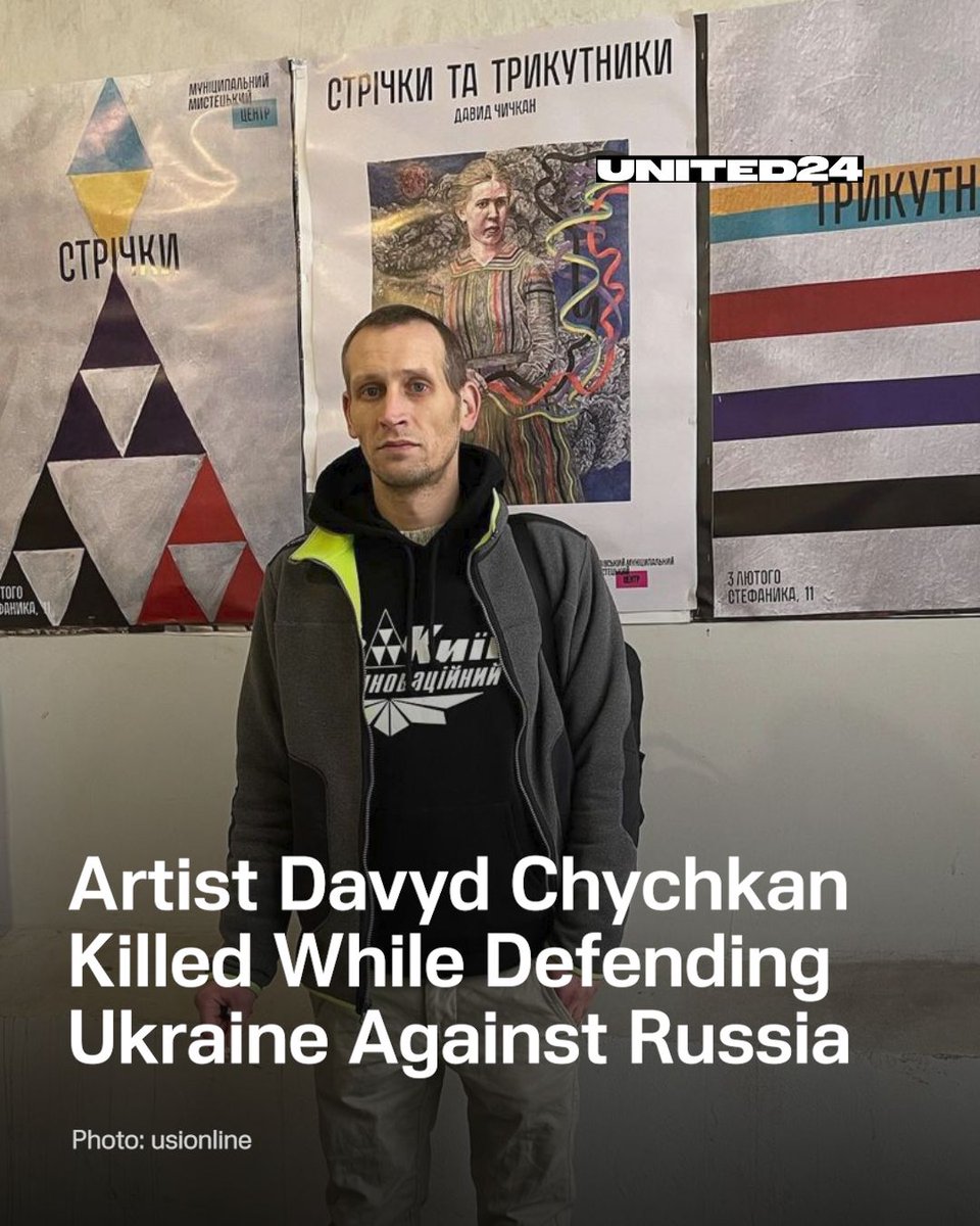 United24media's tweet photo. Ukrainian artist and soldier Davyd Chychkan, who saw art as a tool for change, lost his life defending Ukraine. 

🧵 1/9 ⬇️ https://t.co/27mBmHA0eU