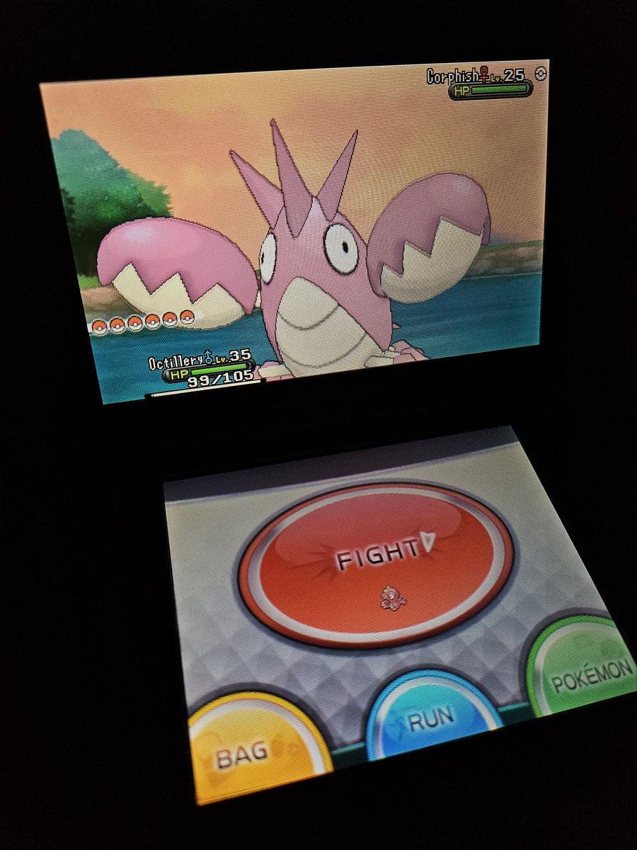 Shiny corphish with only 54 chain fishing encounters ☝🏼☝🏼