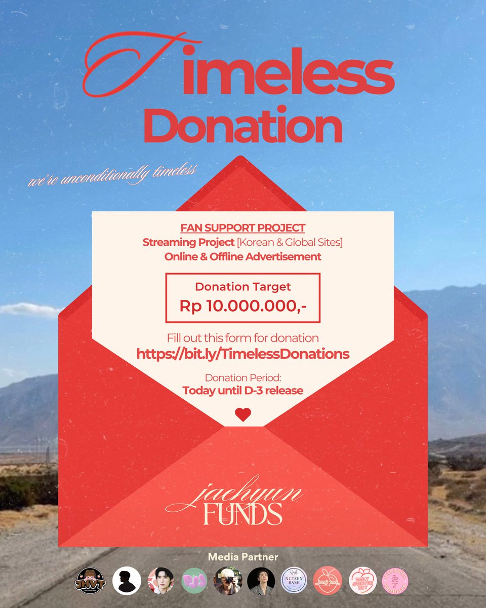 Jaehyun Funds Indonesia (@jaehyunfunds) on Twitter photo <a href="/JHVotingTeam/">Jaehyun Voting INA</a> & <a href="/NCTJaehyunINA/">NCT Jaehyun Indonesia🫡</a> PROUDLY PRESENT
A PROJECT STREAMING TEAM AND ONLINE — OFFLINE ADS FOR JAEHYUN NEW SINGLE “TIMELESS”.
Goals: Rp 10.000.000 ,-
Details: ⬇️
📋 bit.ly/TimelessDonati…
#JAEHYUN #재현 #NCT재현
#JAEHYUN_Timeless #Timeless <a href="/JHVotingTeam/">Jaehyun Voting INA</a> & <a href="/NCTJaehyunINA/">NCT Jaehyun Indonesia🫡</a> PROUDLY PRESENT
A PROJECT STREAMING TEAM AND ONLINE — OFFLINE ADS FOR JAEHYUN NEW SINGLE “TIMELESS”.
Goals: Rp 10.000.000 ,-
Details: ⬇️
📋 bit.ly/TimelessDonati…
#JAEHYUN #재현 #NCT재현
#JAEHYUN_Timeless #Timeless