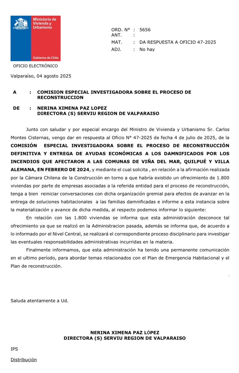 Diputado Luis F. Sanchez 👍🏻🇨🇱 (@sanchezdiputado) on Twitter photo El SERVIU nos dice que no saben que pasó con las 1.800 viviendas ofrecidas por la <a href="/CChCValparaiso/">CChC Valparaíso</a>.
Dicen que pasó en la “administración anterior”. Así se refieren a un ex director SERVIU de este mismo gobierno.
El desorden de éste Gobierno es brutal. El SERVIU nos dice que no saben que pasó con las 1.800 viviendas ofrecidas por la <a href="/CChCValparaiso/">CChC Valparaíso</a>.
Dicen que pasó en la “administración anterior”. Así se refieren a un ex director SERVIU de este mismo gobierno.
El desorden de éste Gobierno es brutal.