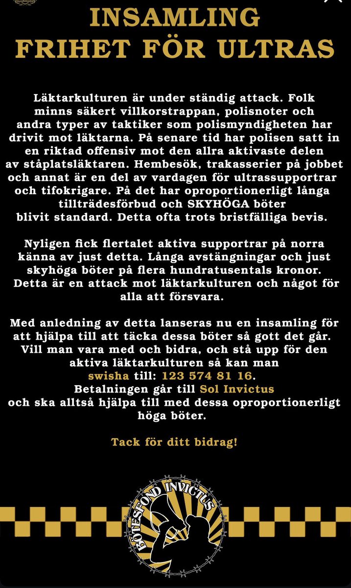 gnagetfritte's tweet photo. Ingen kan göra allt, alla kan göra något.
Trots alla lagar och alla hot, så kan de aldrig släcka vår passion. https://t.co/QGbhpZjlbs