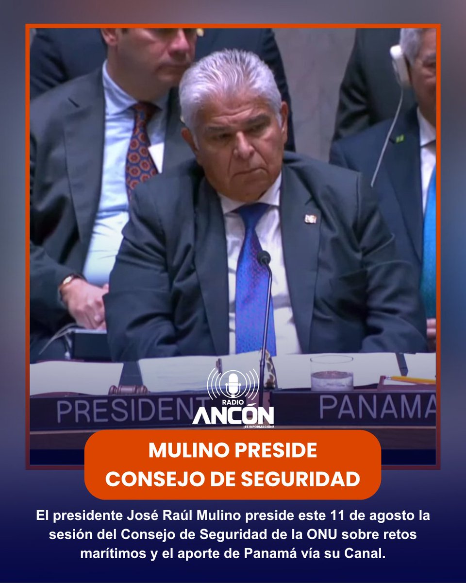 El presidente José Raúl Mulino preside en la ONU la sesión del Consejo de Seguridad sobre retos marítimos y el aporte de Panamá con su Canal, registro naviero e infraestructura portuaria.

#Panama #ONU #Noticia