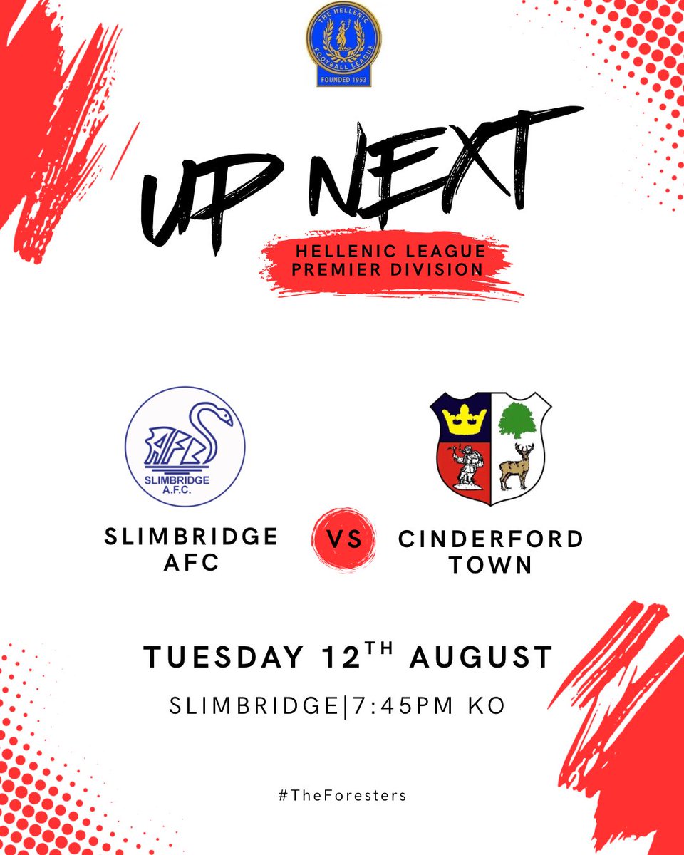 TOMORROW…

🏟️Slimbridge 
🏆Hellenic Premier Divison
⚽️7:45pm KO

#TheForesters || #CTFC🖤🤍