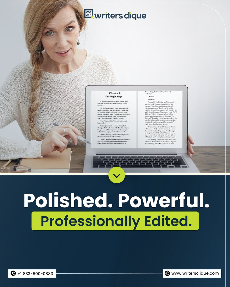WritersClique1's tweet image. Your draft deserves precision. We edit for clarity, flow, and impact.
writersclique.com
#BookEditing #ProfessionalAuthors #ManuscriptHelp #Writers #EditWithExpert