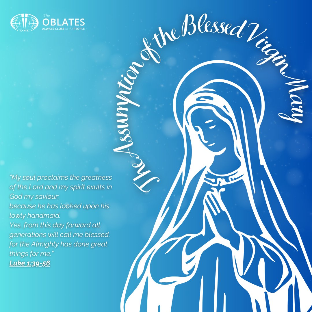 Today we rejoice as we celebrate the Assumption of the Blessed Virgin Mary. Mary’s life reminds us that saying “yes” to God leads to joy beyond imagining. As we honour her today, let us ask: Mary, assumed into Heaven, lead us closer to your Son. Amen.
#AssumptionOfMary #FeastDay